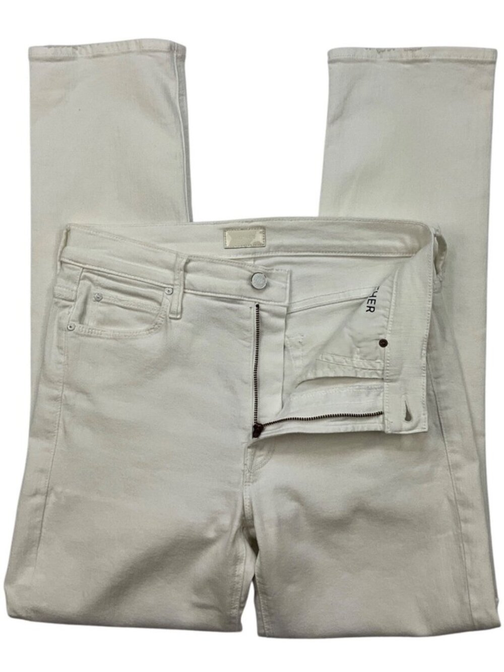Mother The Mid Rise Dazzler Ankle Jeans 28 White Slim Straight - Picture 3 of 13